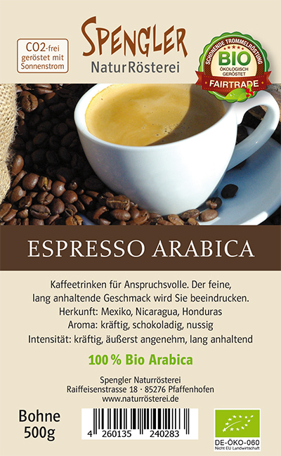 Espresso 100 % Arabica BIO Fair Trade